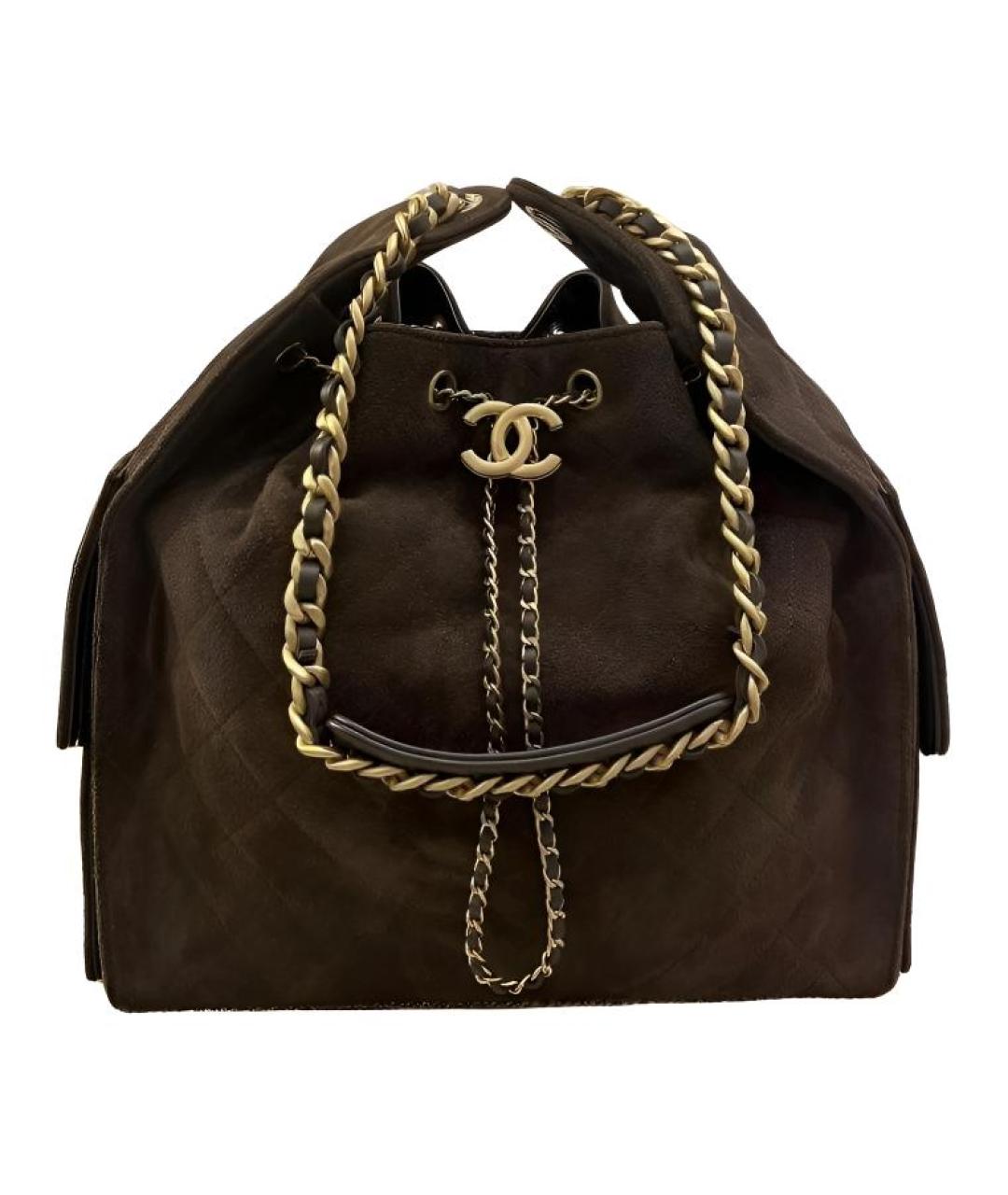 CHANEL Коричневая замшевая сумка через плечо, фото 2