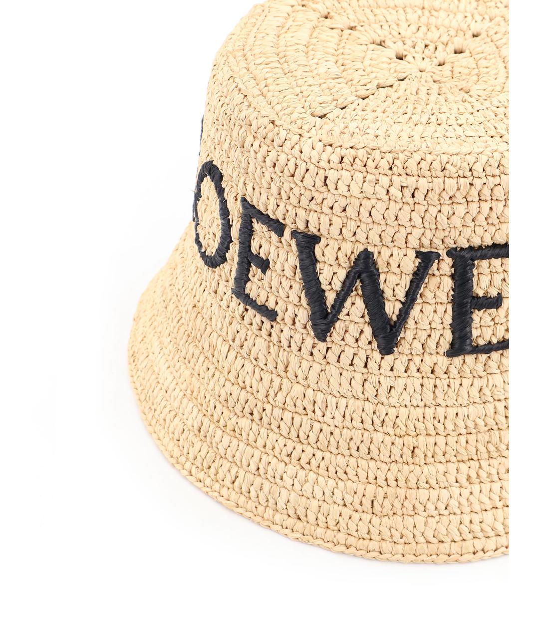 LOEWE Бежевая соломенная панама, фото 4