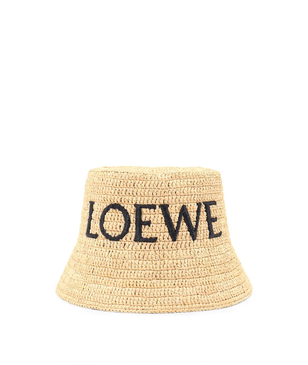 LOEWE Бежевая соломенная панама, фото 1