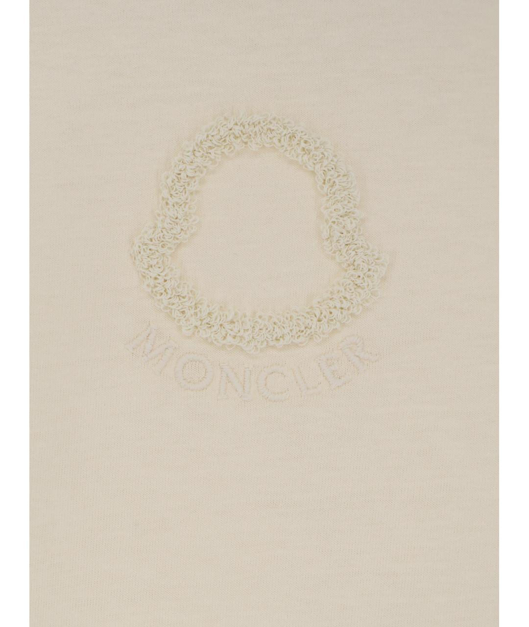 MONCLER Белая хлопковая футболка, фото 3