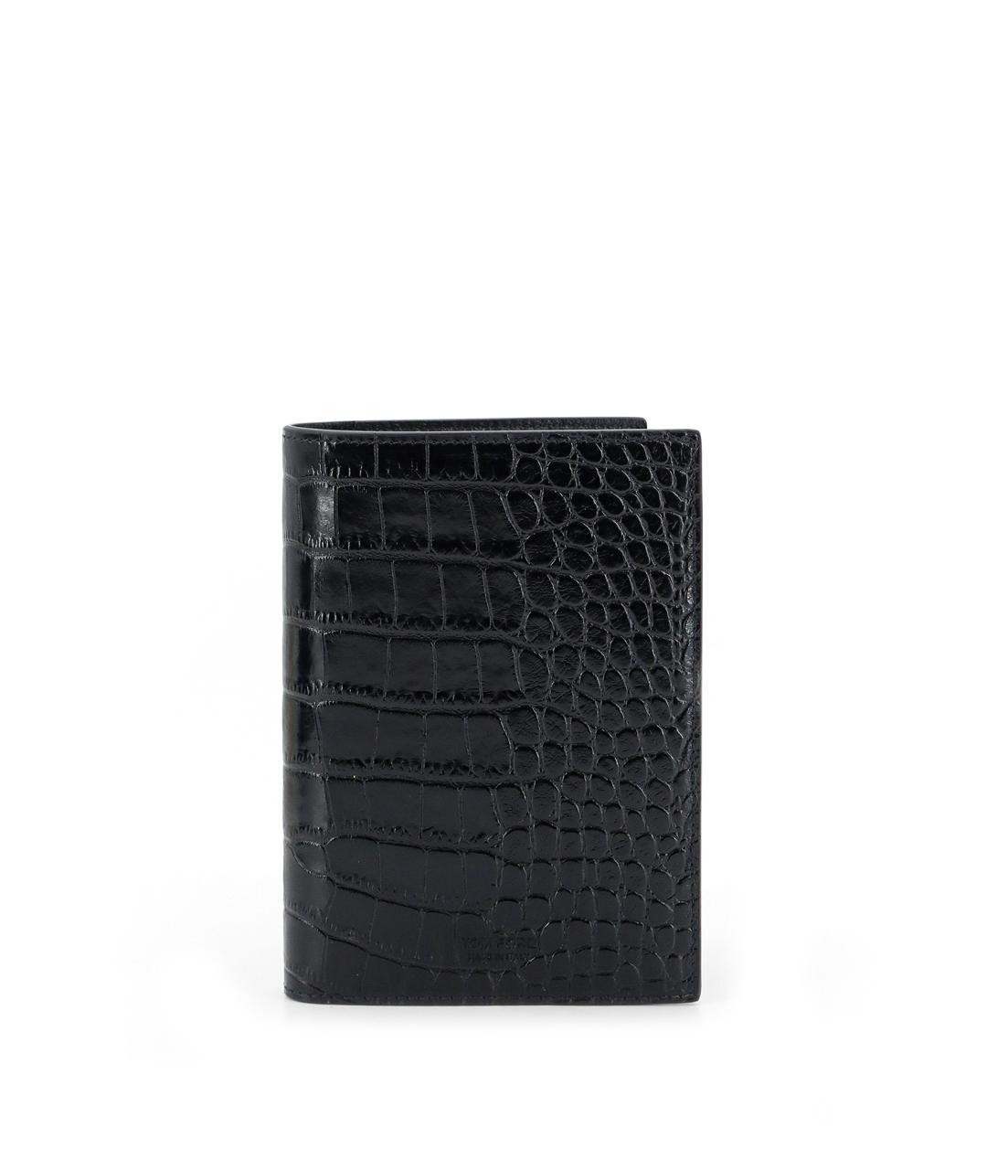 TOM FORD Черный кожаный кошелек, фото 1