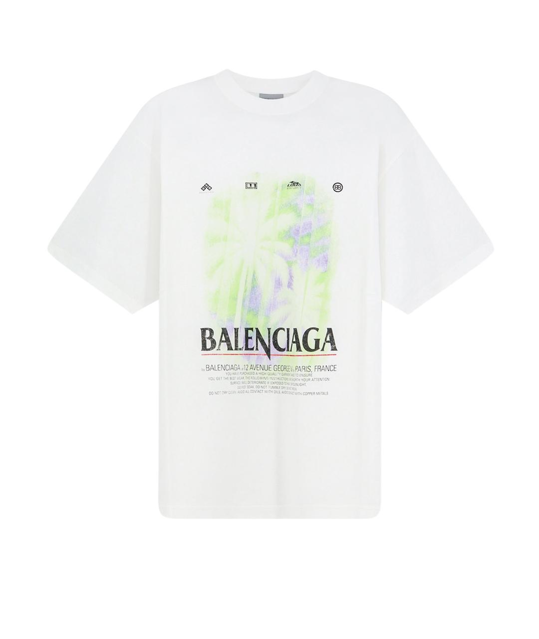 BALENCIAGA Белая хлопковая футболка, фото 1