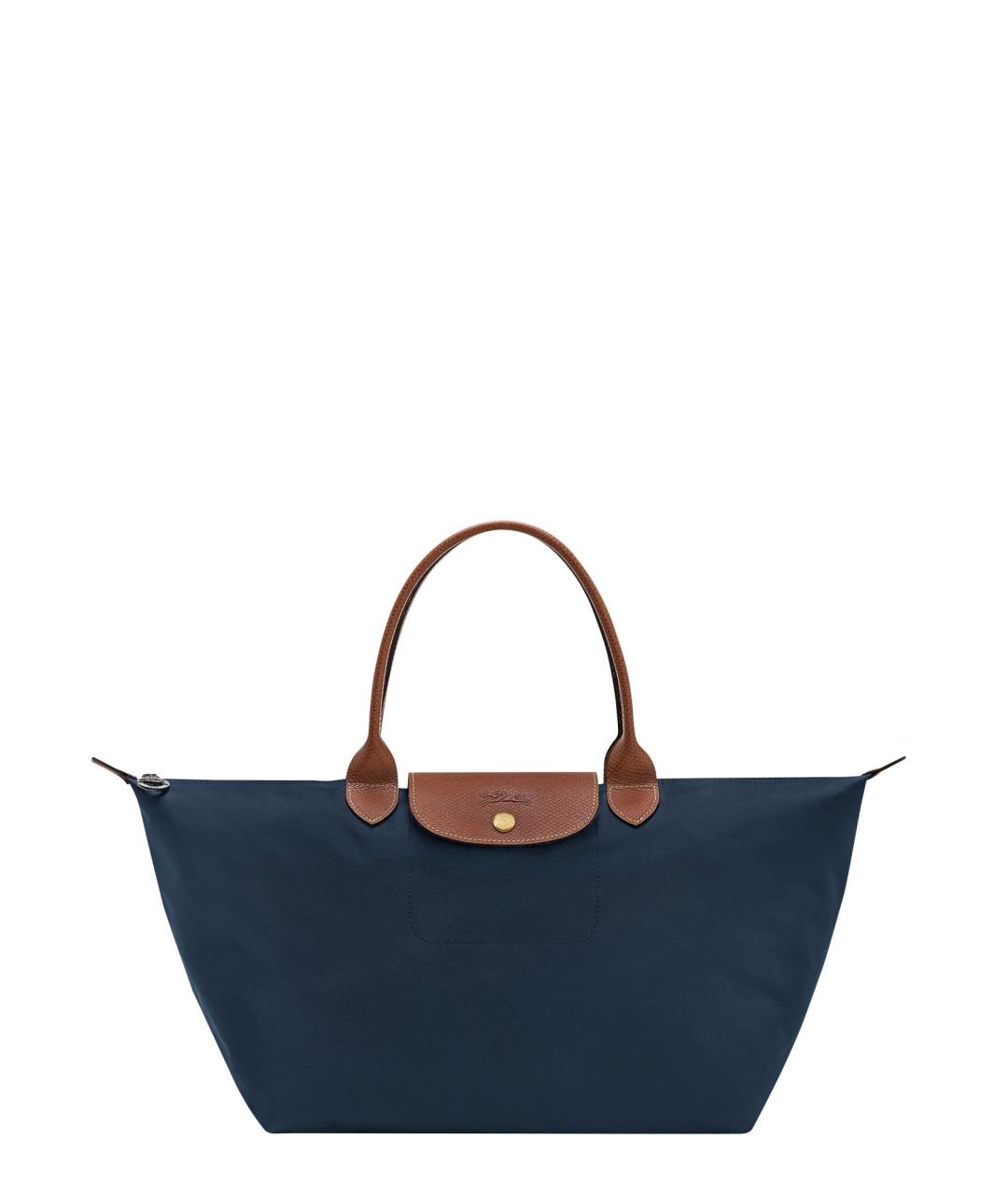 LONGCHAMP Темно-синяя синтетическая сумка тоут, фото 1