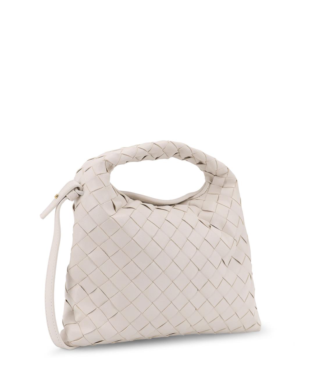 BOTTEGA VENETA Белая кожаная сумка с короткими ручками, фото 3
