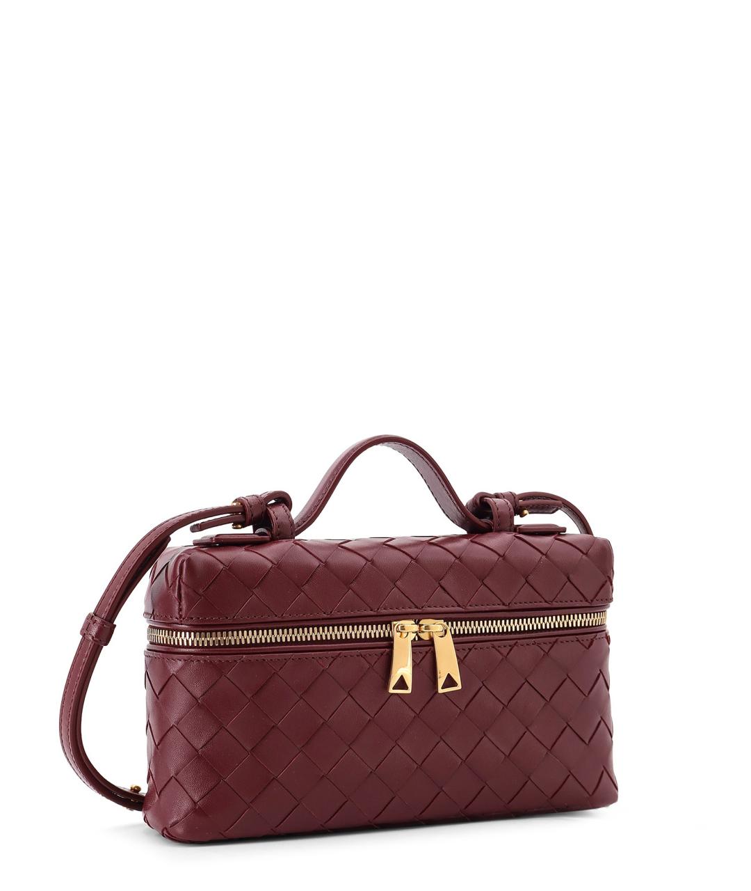 BOTTEGA VENETA Бордовая кожаная сумка через плечо, фото 3