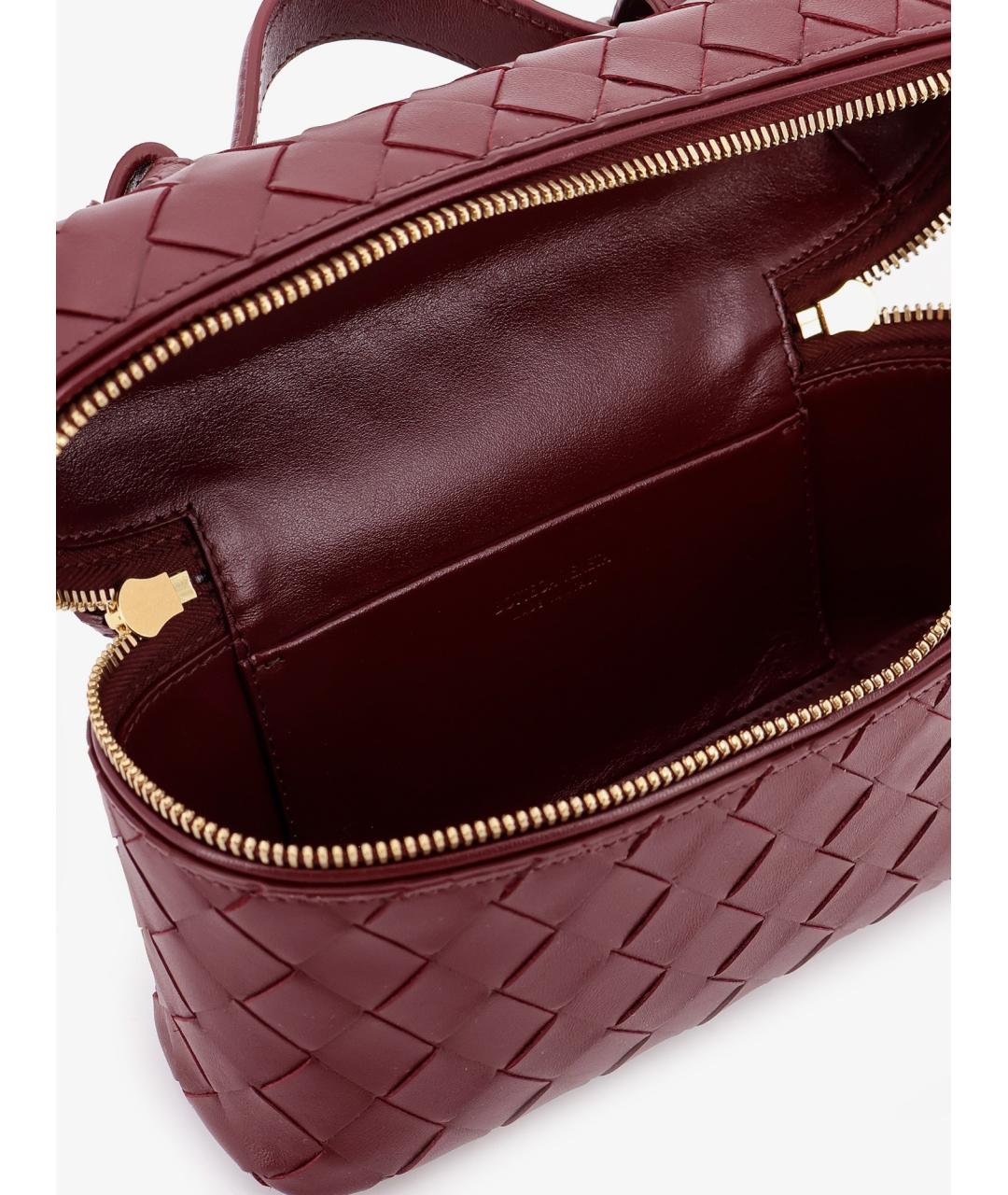 BOTTEGA VENETA Бордовая кожаная сумка через плечо, фото 4