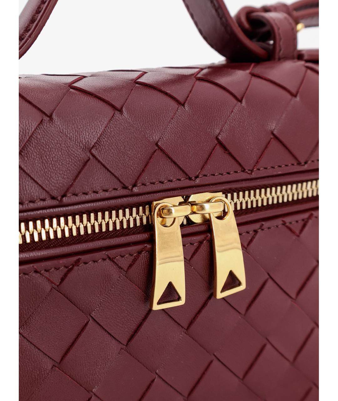 BOTTEGA VENETA Бордовая кожаная сумка через плечо, фото 5