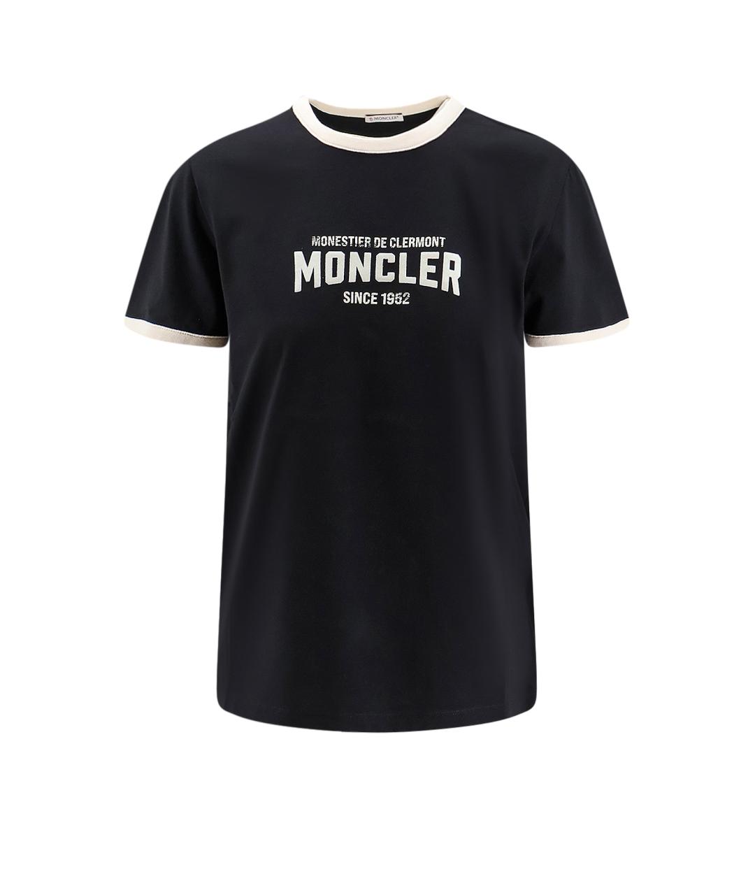 MONCLER Черная хлопковая футболка, фото 1