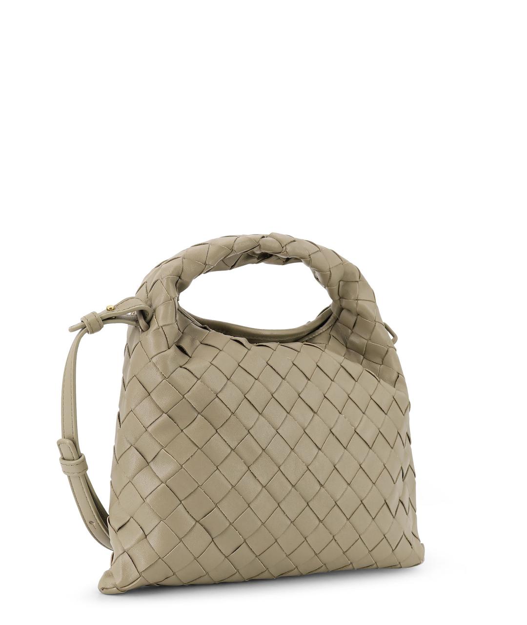 BOTTEGA VENETA Бежевая кожаная сумка с короткими ручками, фото 3