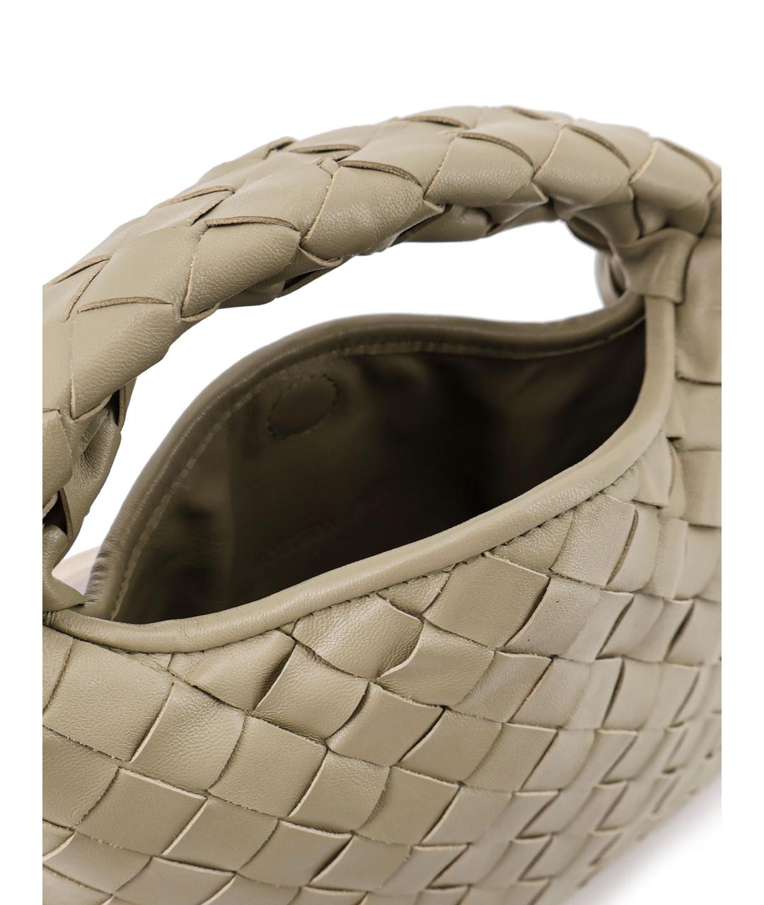BOTTEGA VENETA Бежевая кожаная сумка с короткими ручками, фото 4