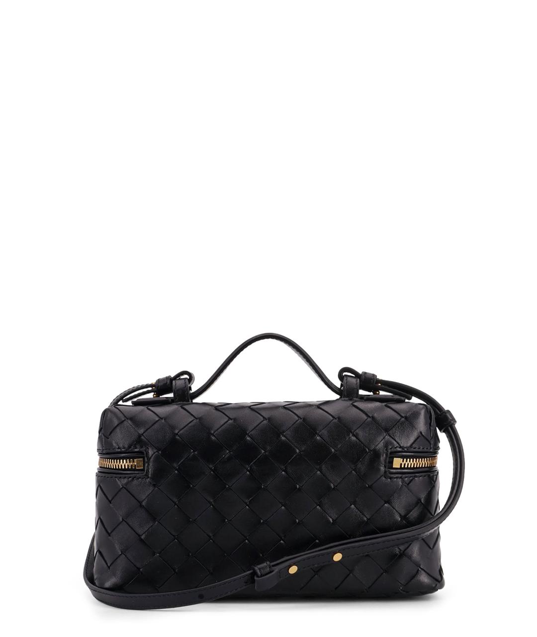 BOTTEGA VENETA Черная кожаная сумка через плечо, фото 2