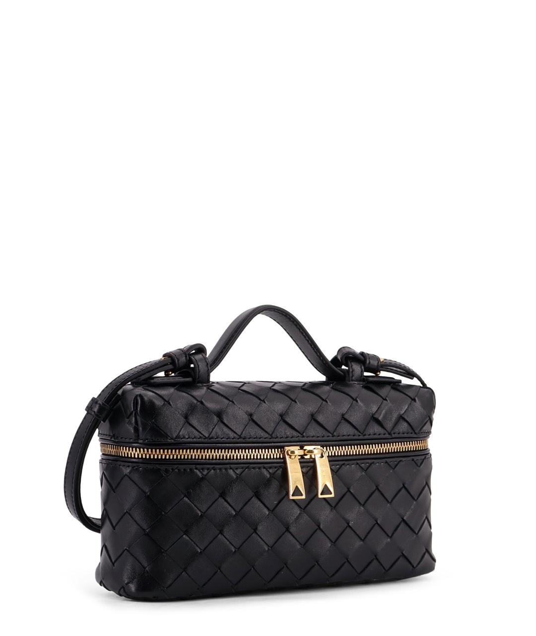 BOTTEGA VENETA Черная кожаная сумка через плечо, фото 3