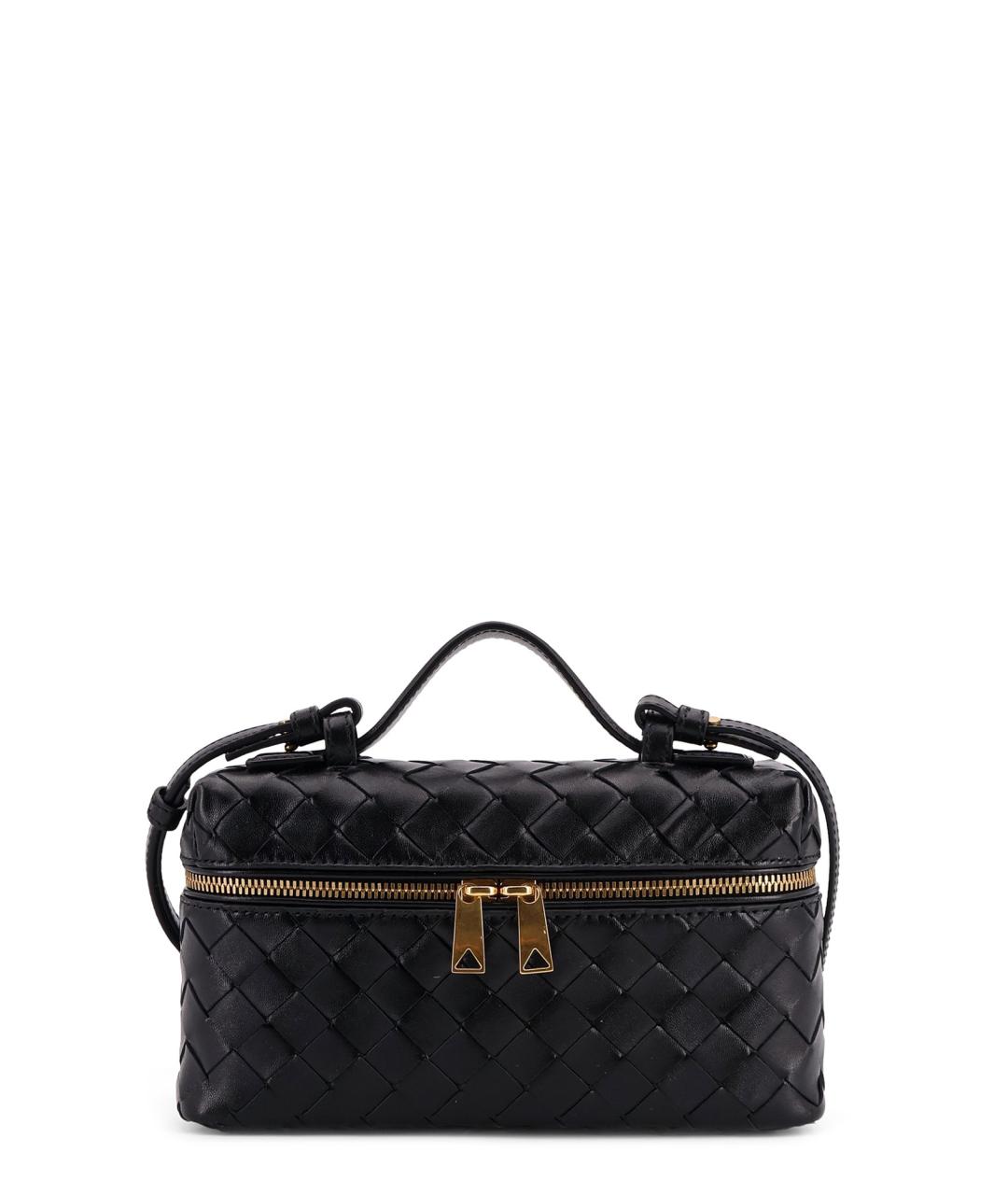 BOTTEGA VENETA Черная кожаная сумка через плечо, фото 1