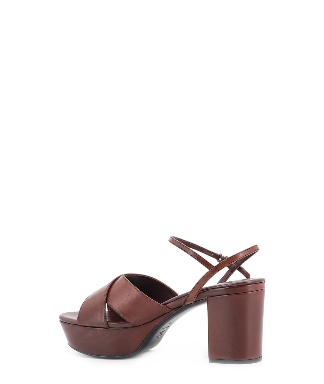 MIU MIU Коричневые кожаные босоножки, фото 3