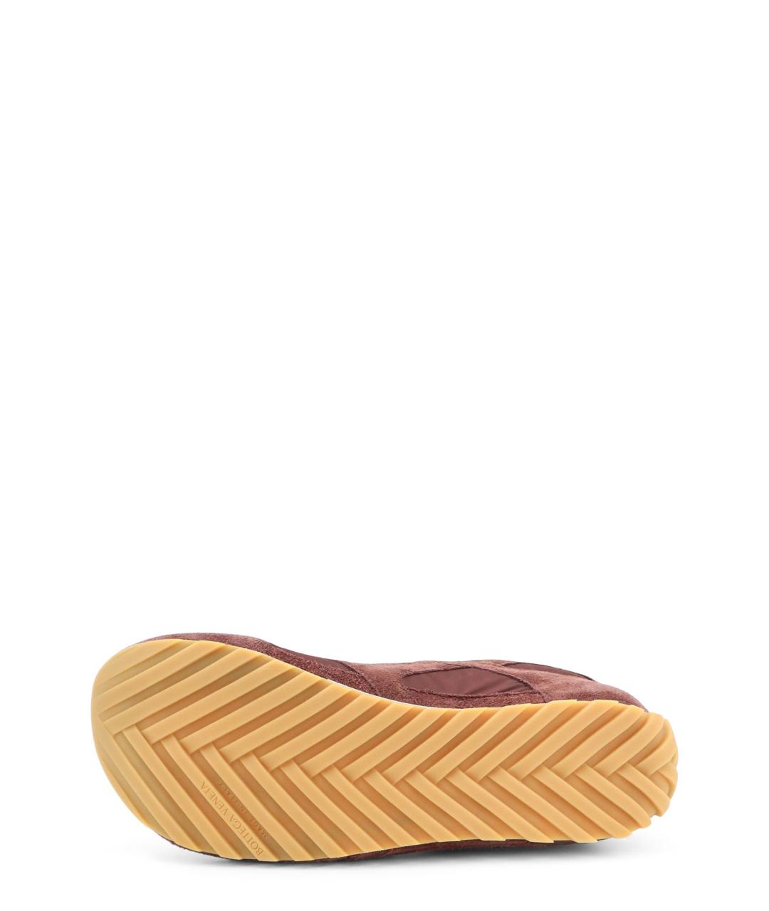 BOTTEGA VENETA Бордовые текстильные низкие кроссовки / кеды, фото 4