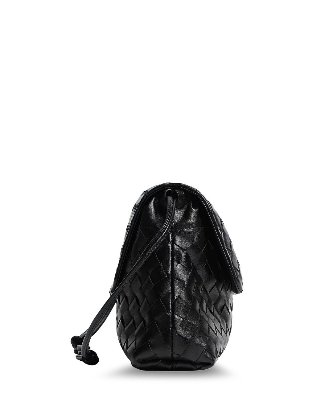 BOTTEGA VENETA Черная кожаная сумка через плечо, фото 3