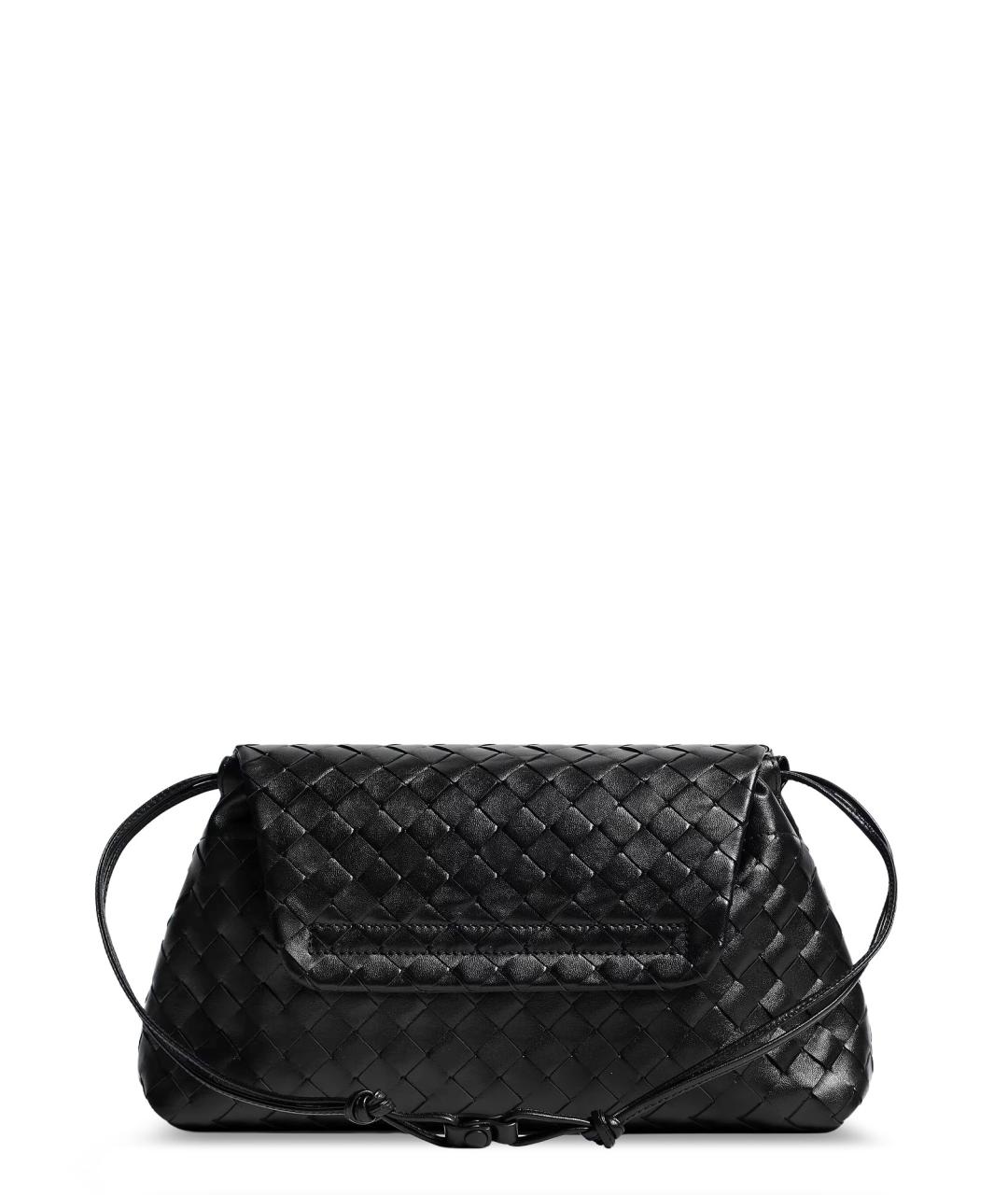 BOTTEGA VENETA Черная кожаная сумка через плечо, фото 2