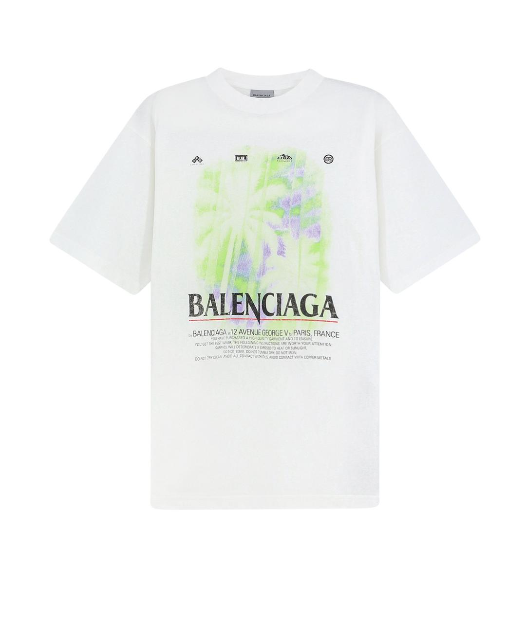 BALENCIAGA Белая хлопковая футболка, фото 1