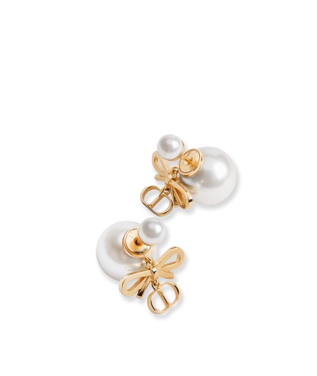 CHRISTIAN DIOR Золотые латунные серьги, фото 2