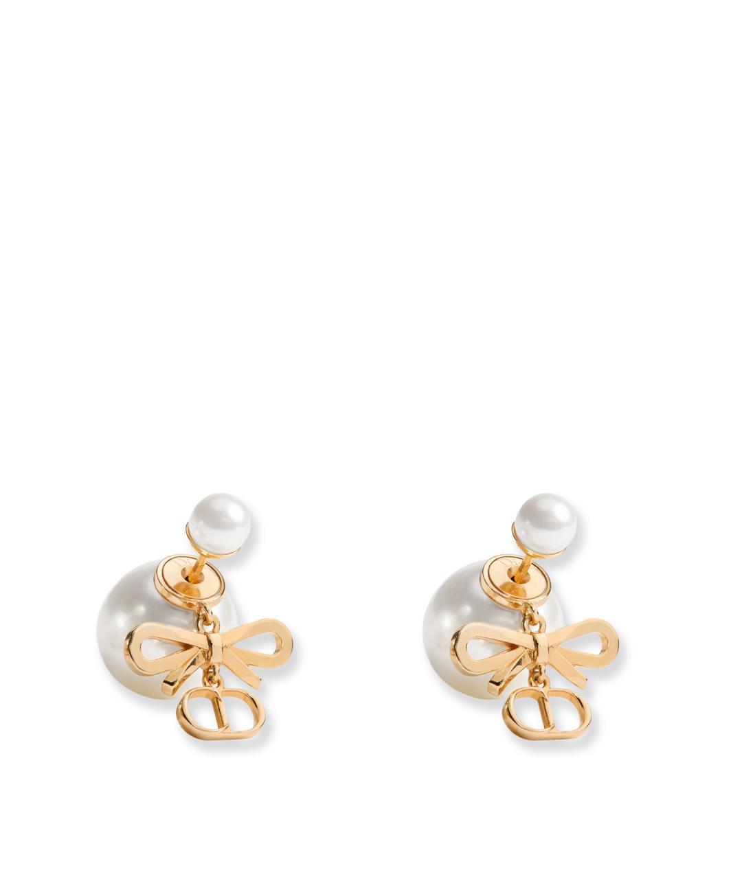CHRISTIAN DIOR Золотые латунные серьги, фото 1