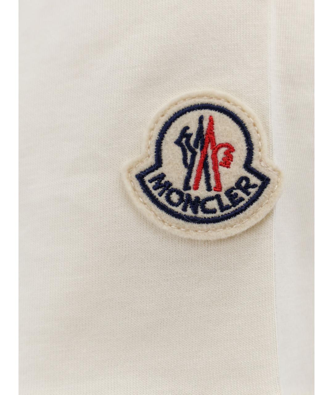 MONCLER Белая хлопковая футболка, фото 3
