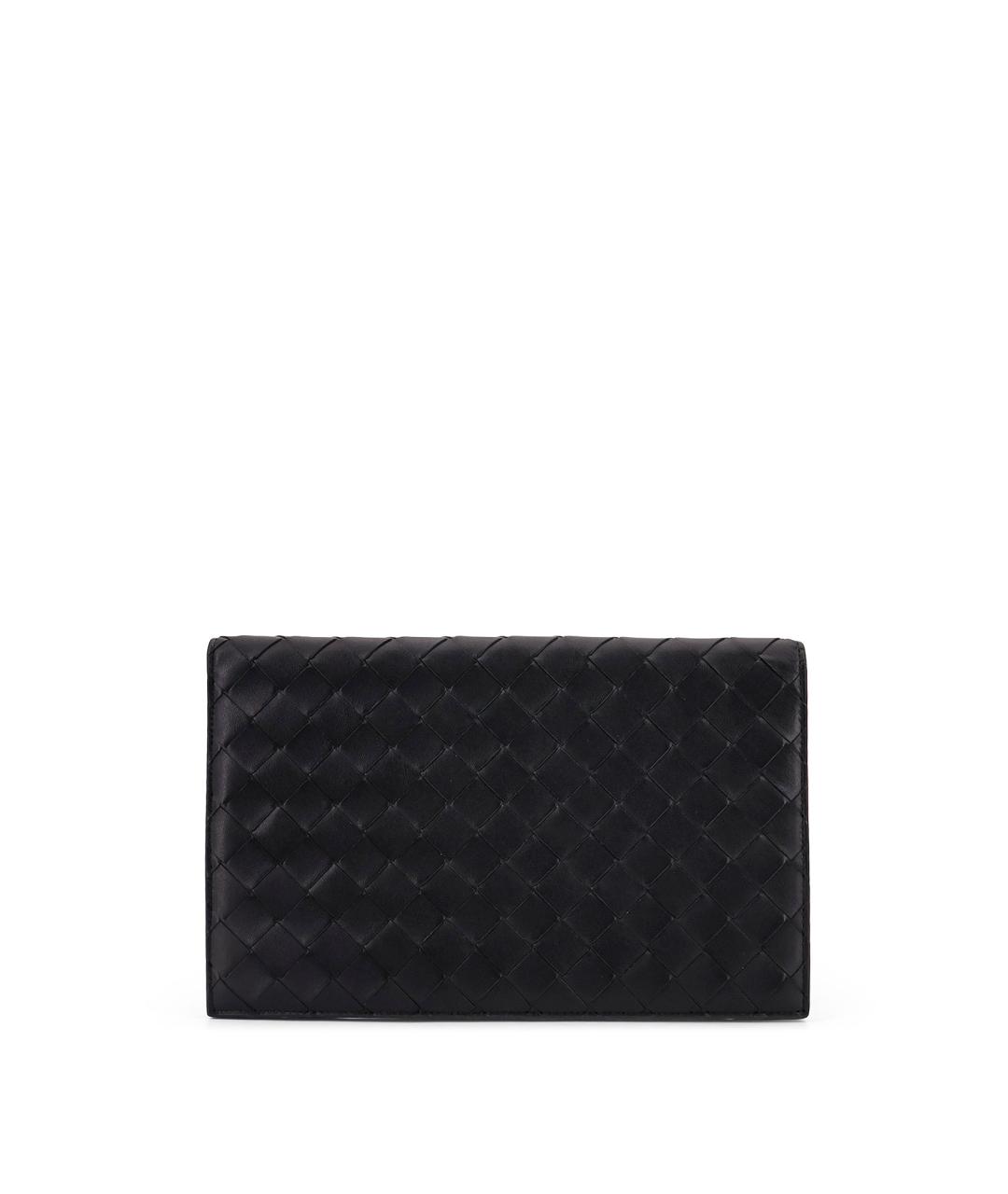 BOTTEGA VENETA Черная кожаная барсетка, фото 2