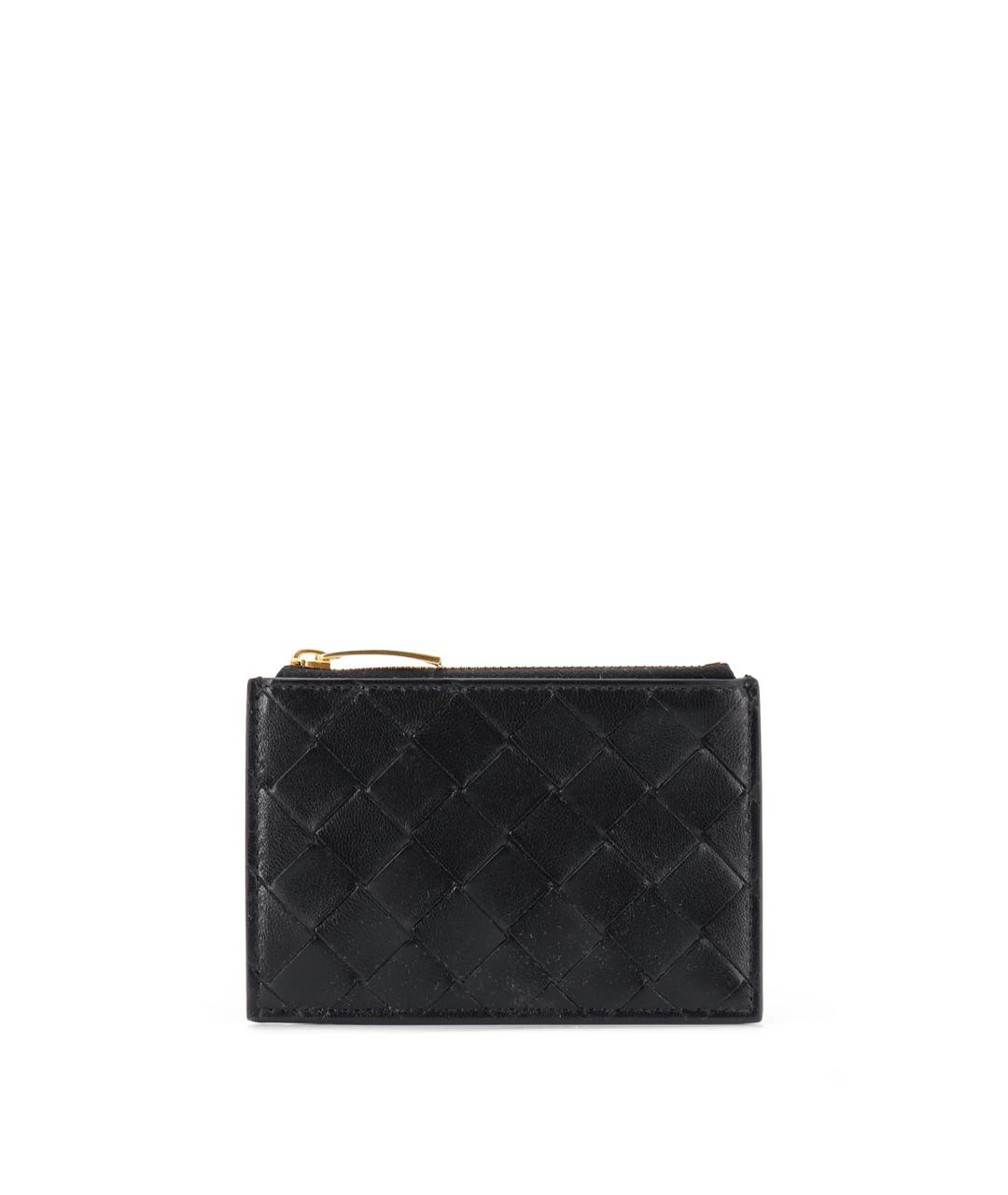 BOTTEGA VENETA Черный кожаный кошелек, фото 1