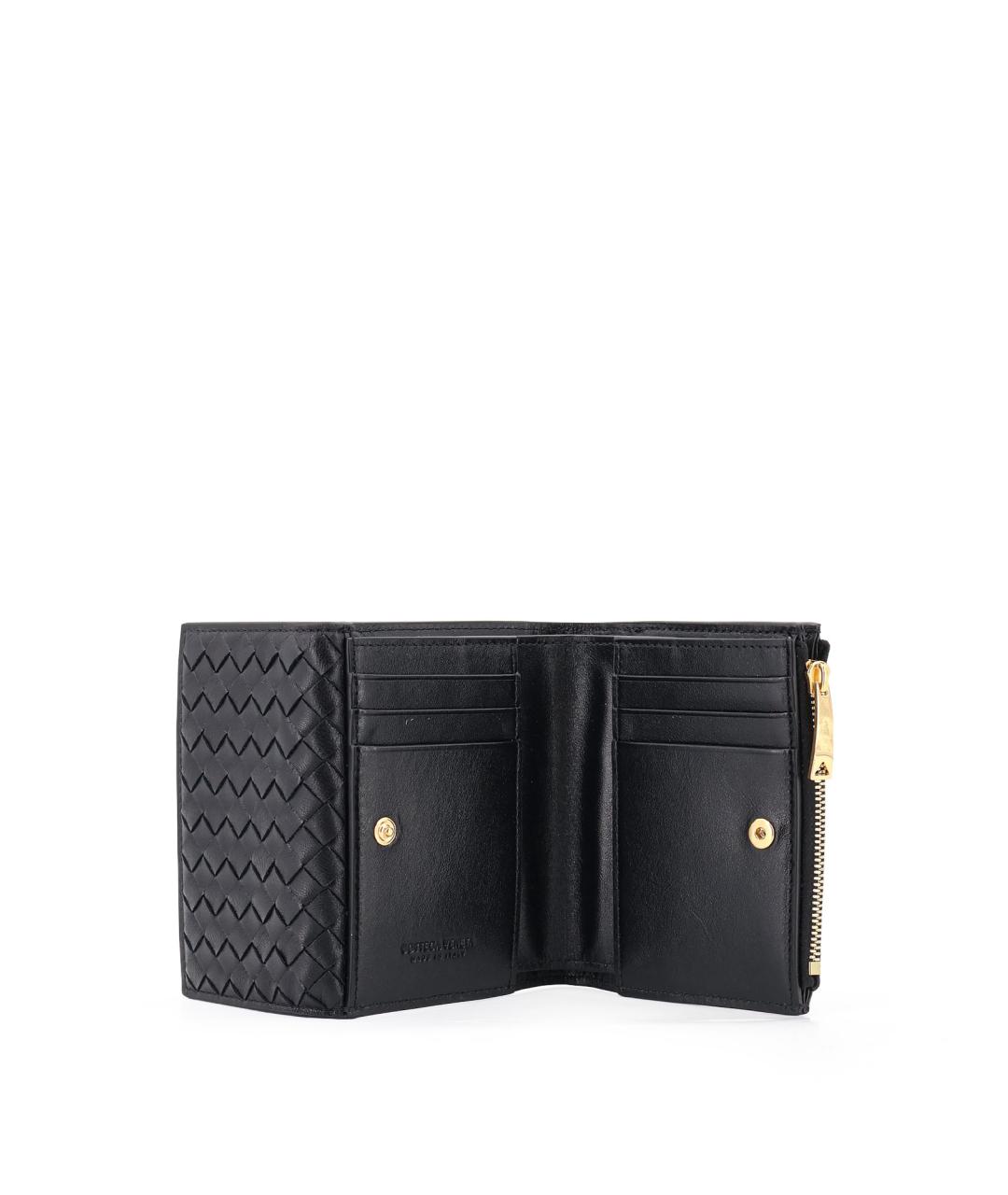 BOTTEGA VENETA Черный кожаный кошелек, фото 3