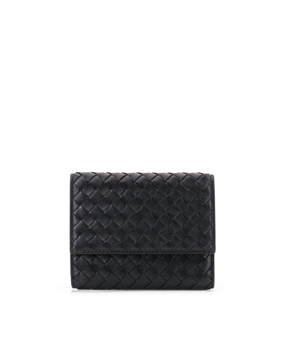 BOTTEGA VENETA Черный кожаный кошелек, фото 1
