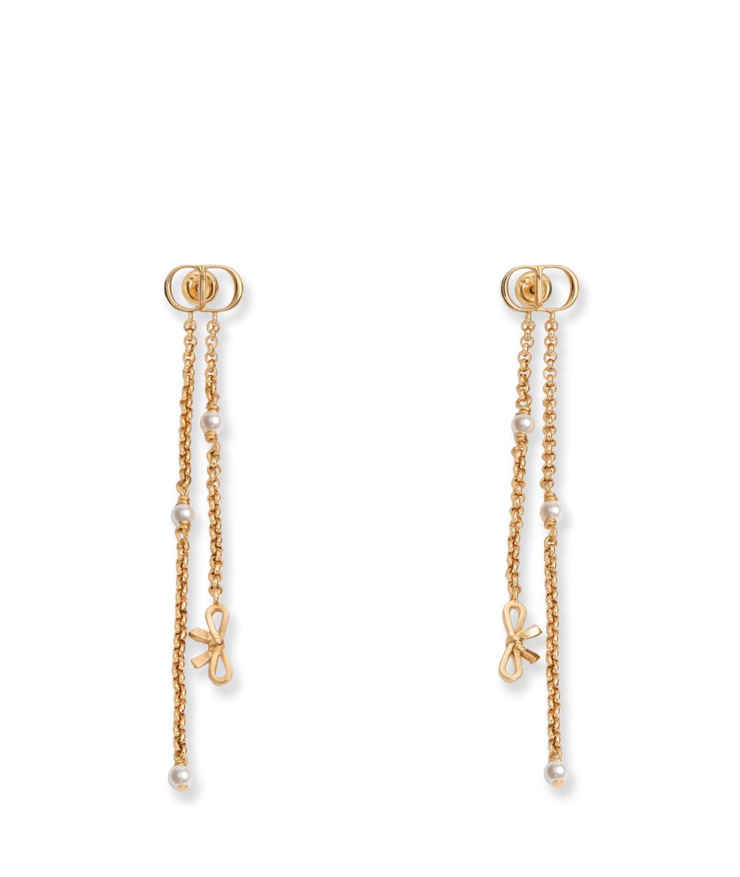 CHRISTIAN DIOR Золотые латунные серьги, фото 1