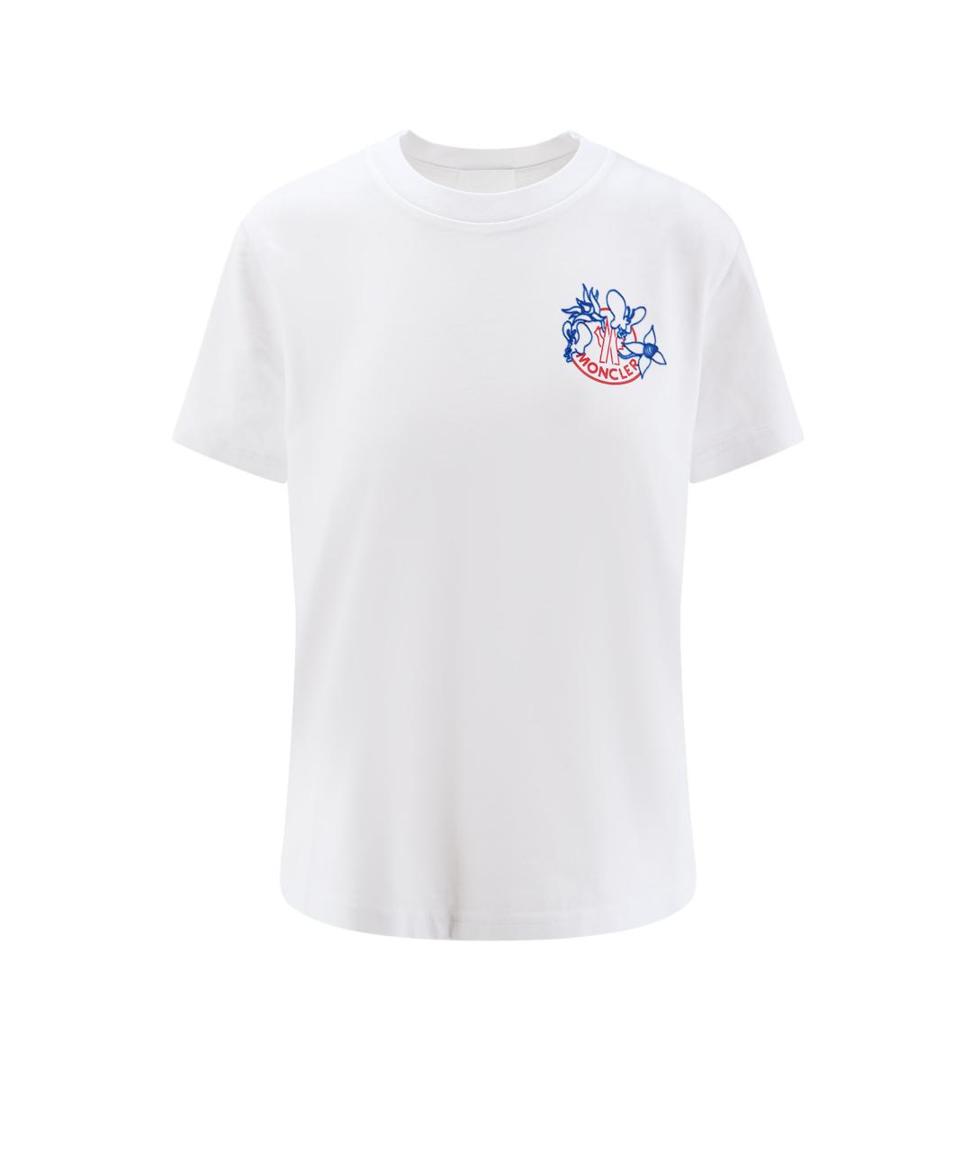 MONCLER Белая хлопковая футболка, фото 1
