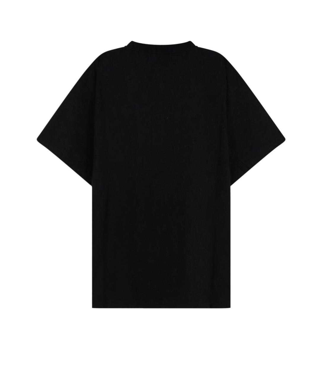 BALENCIAGA Черная хлопковая футболка, фото 2