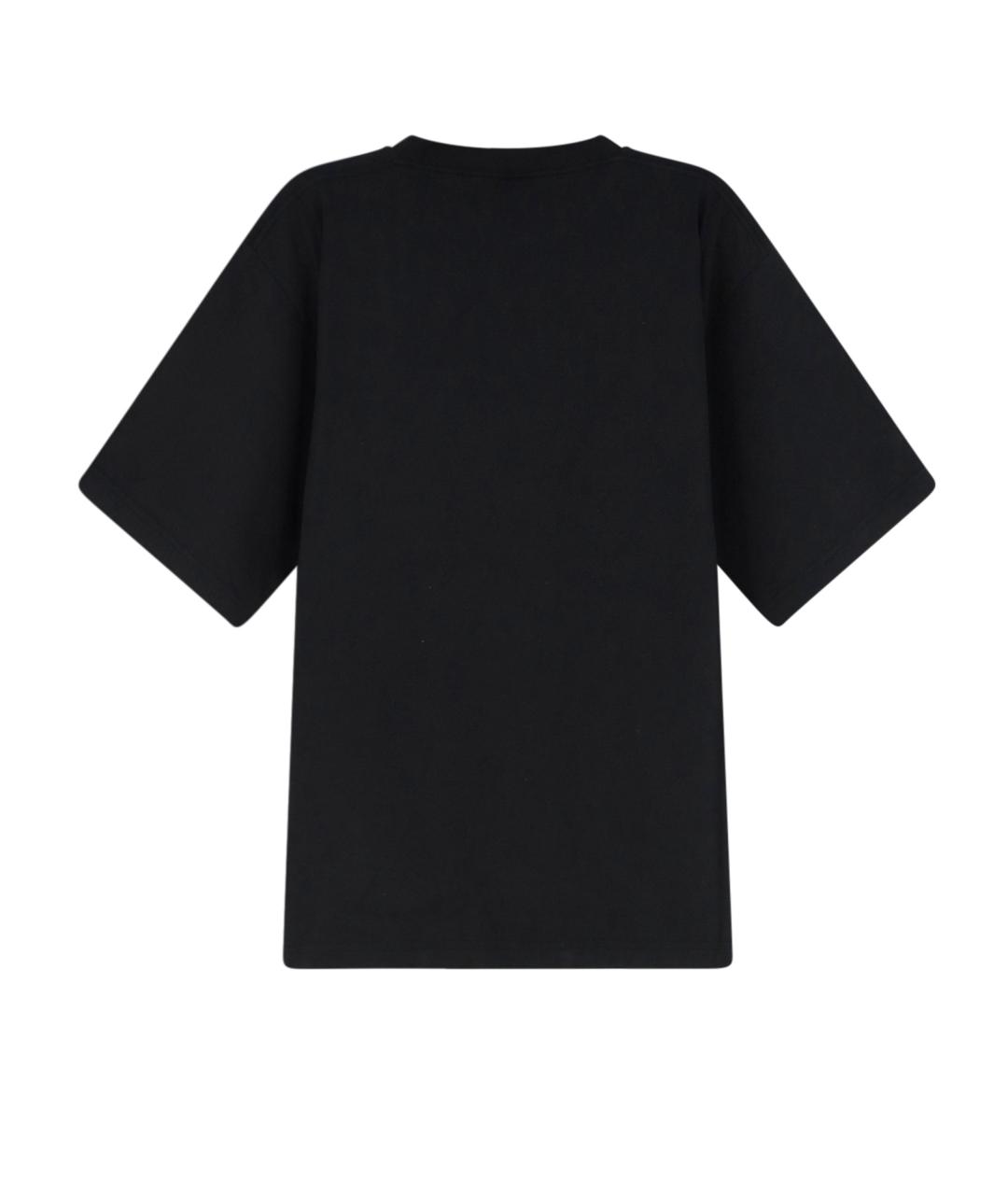 BALENCIAGA Черная хлопковая футболка, фото 2