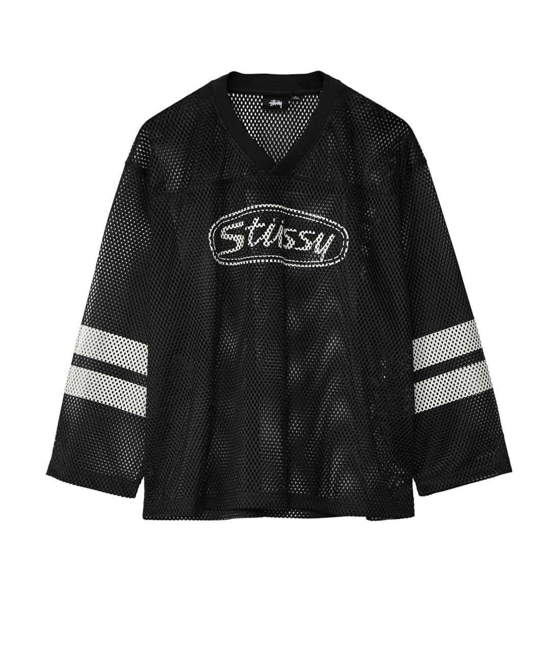 STUSSY Черная хлопко-полиэстеровая футболка, фото 1