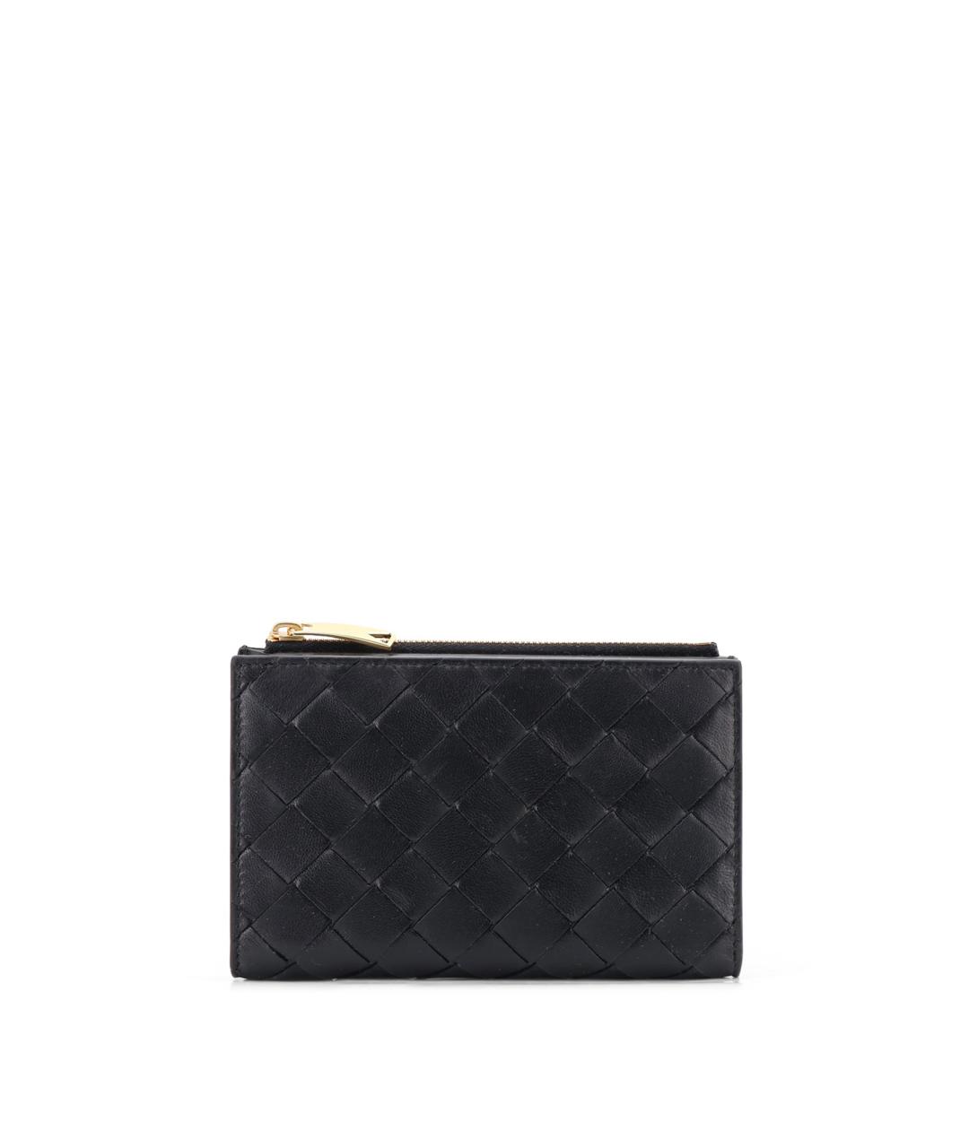 BOTTEGA VENETA Черный кожаный кошелек, фото 1