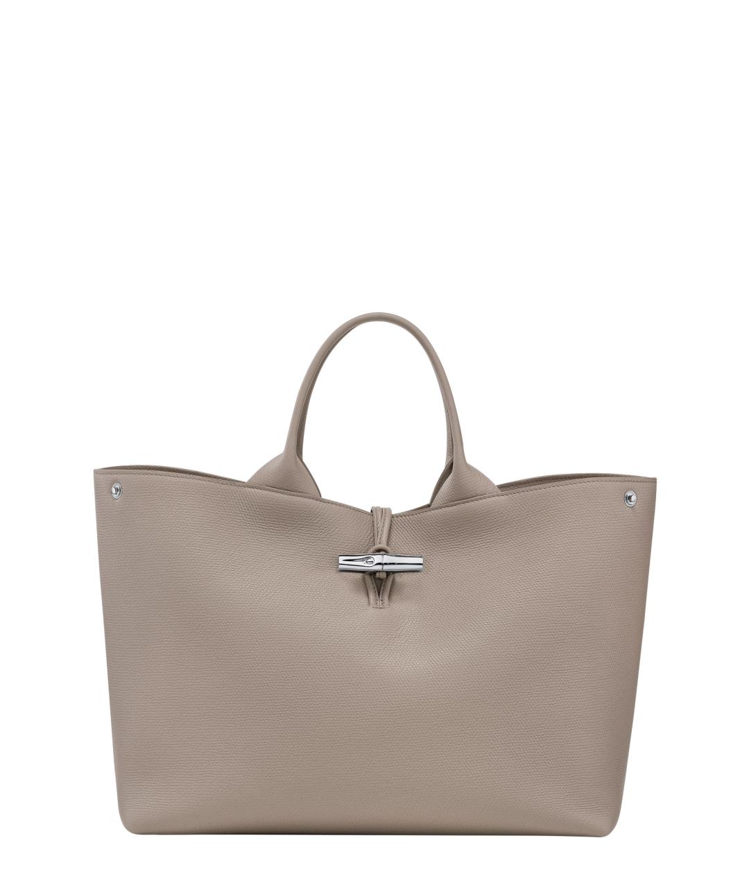 LONGCHAMP Бежевая кожаная сумка тоут, фото 1