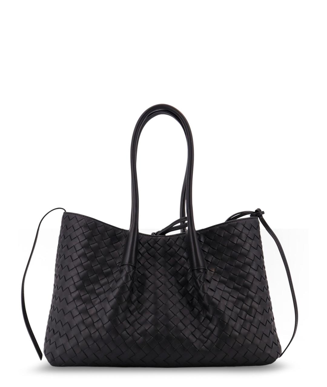 BOTTEGA VENETA Черная кожаная сумка тоут, фото 2