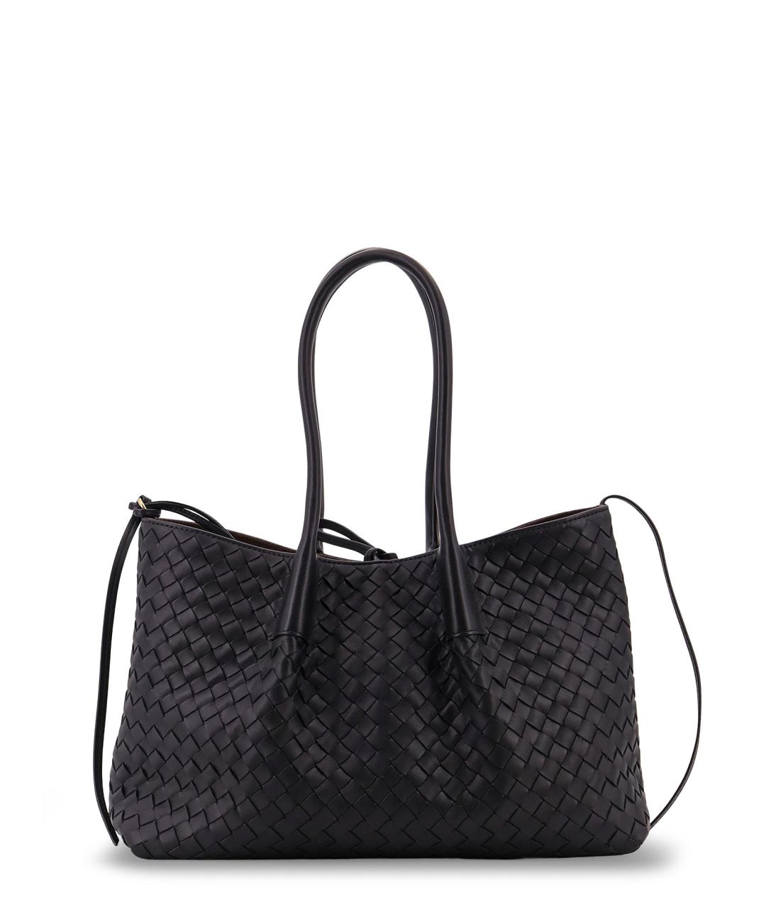BOTTEGA VENETA Черная кожаная сумка тоут, фото 1