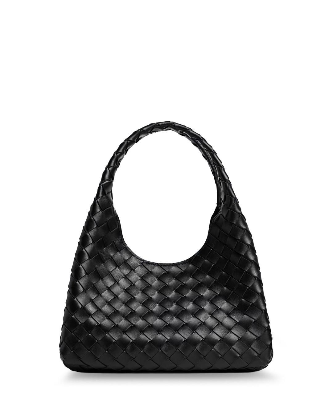 BOTTEGA VENETA Черная кожаная сумка через плечо, фото 2