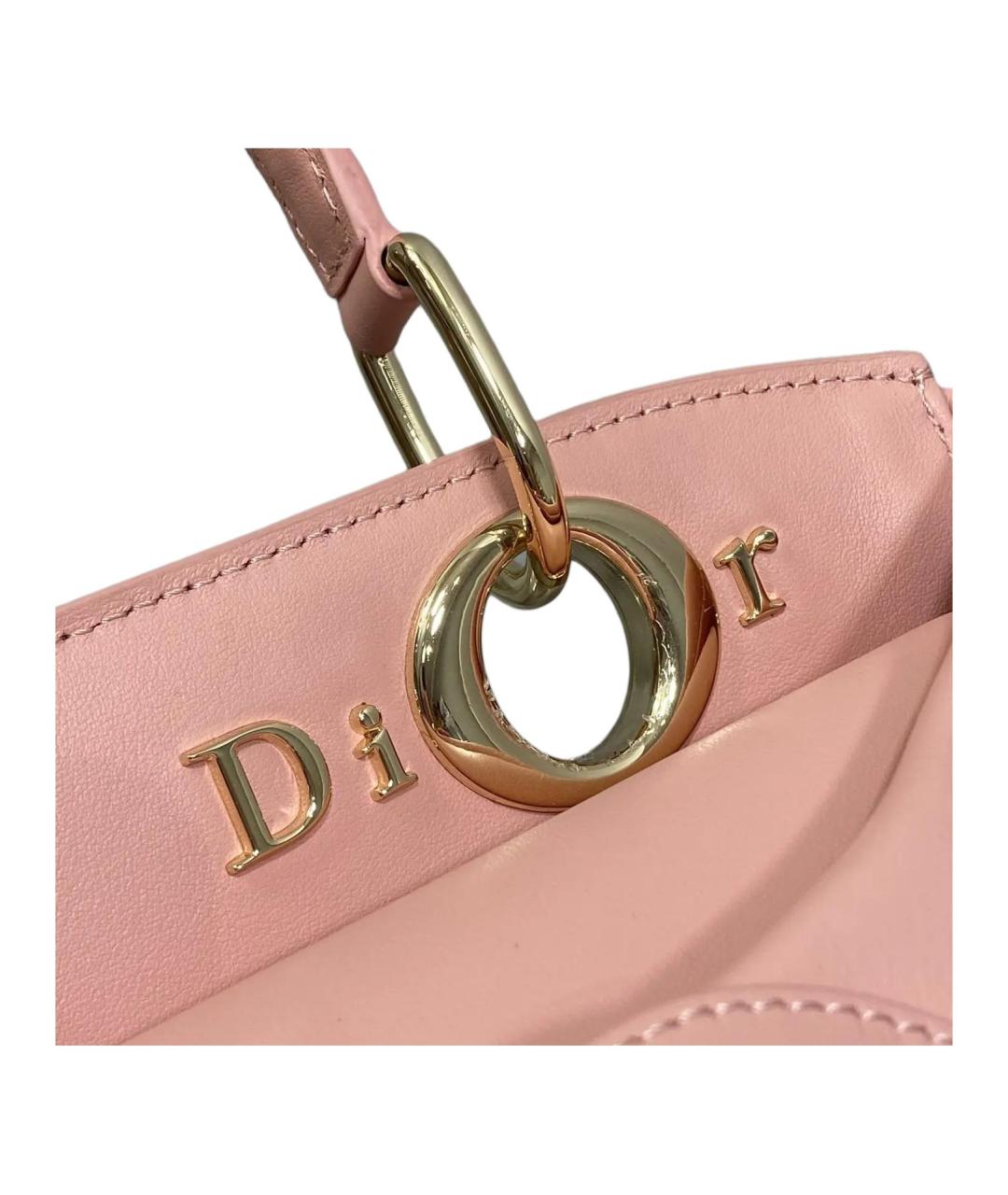 CHRISTIAN DIOR Розовая кожаная сумка через плечо, фото 3