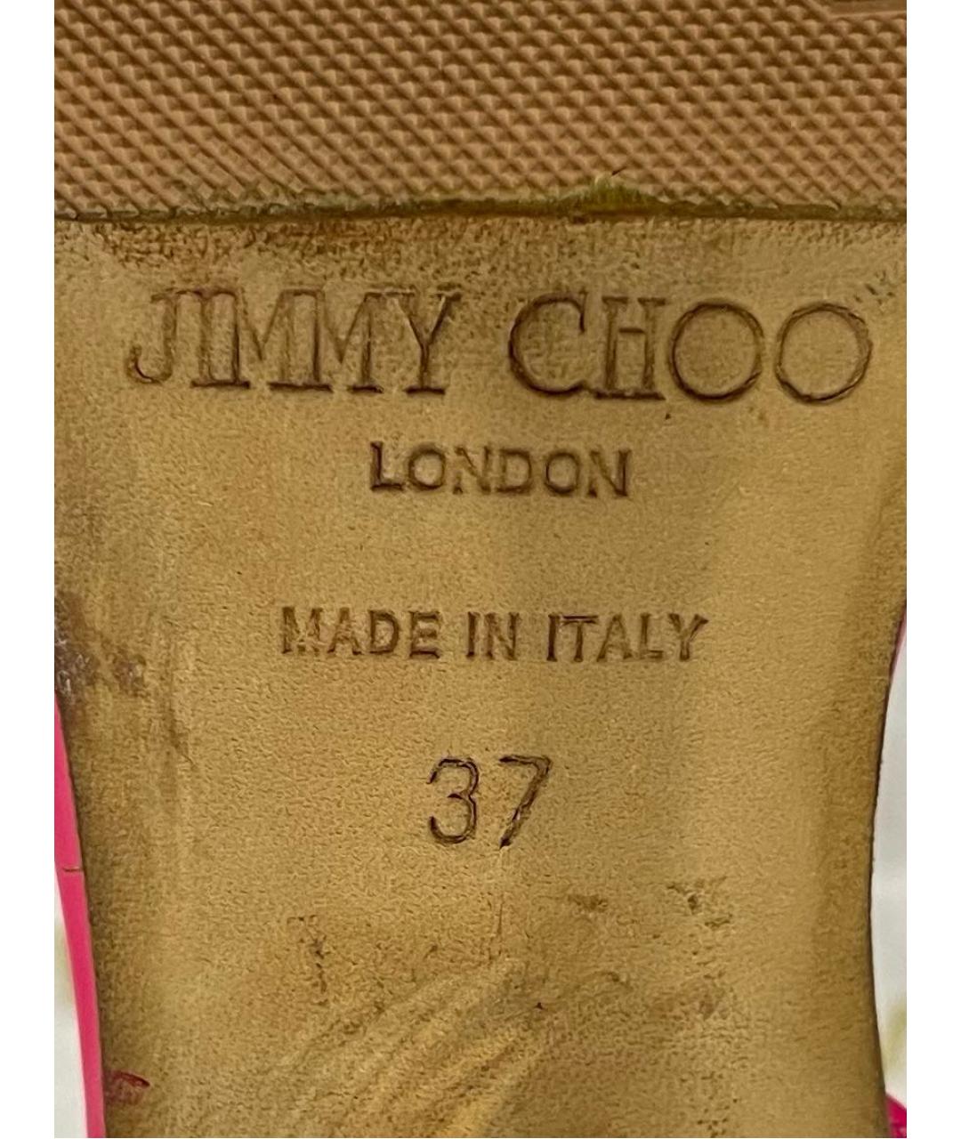JIMMY CHOO Розовые босоножки из лакированной кожи, фото 7