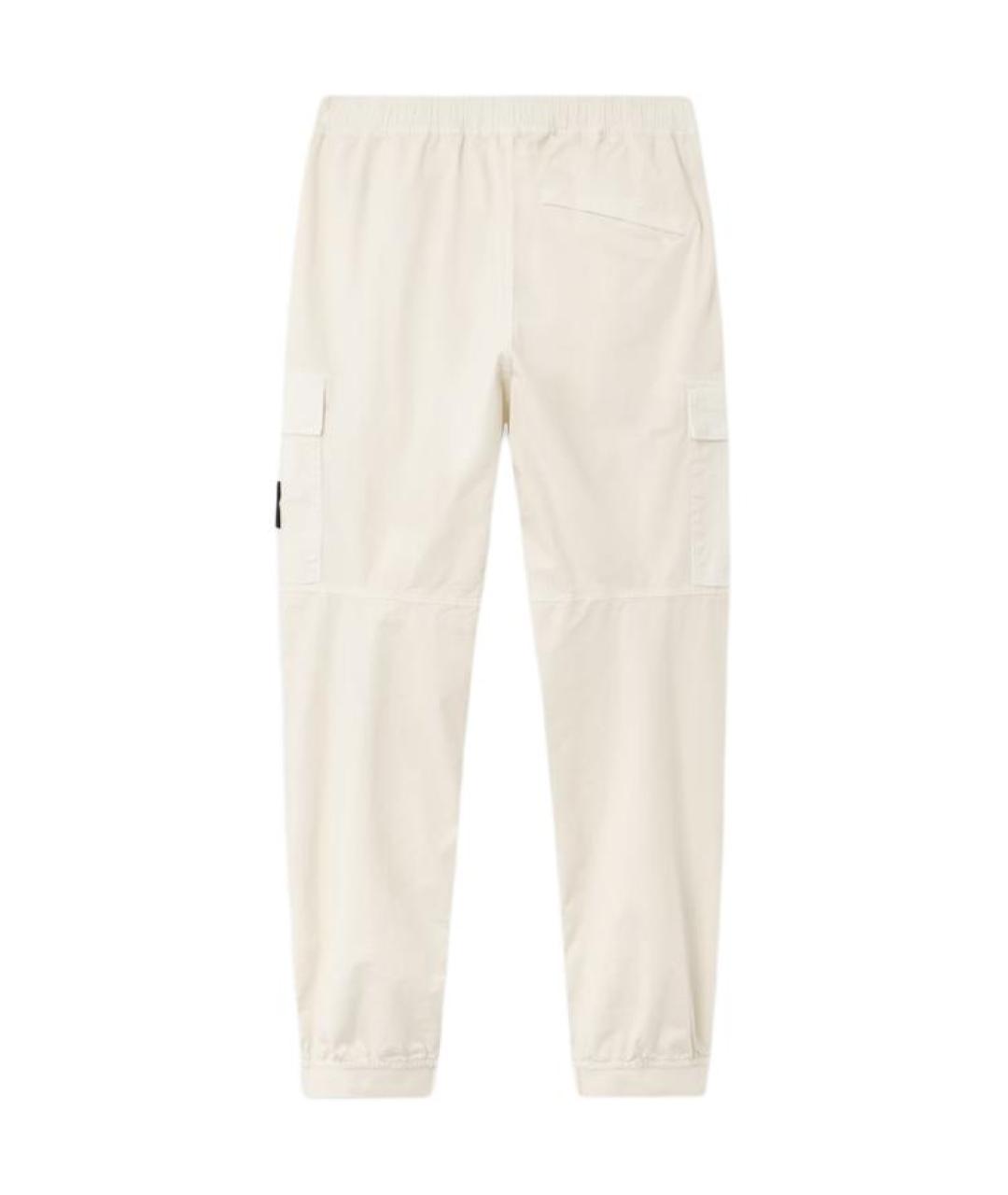 STONE ISLAND Белые прямые брюки, фото 2