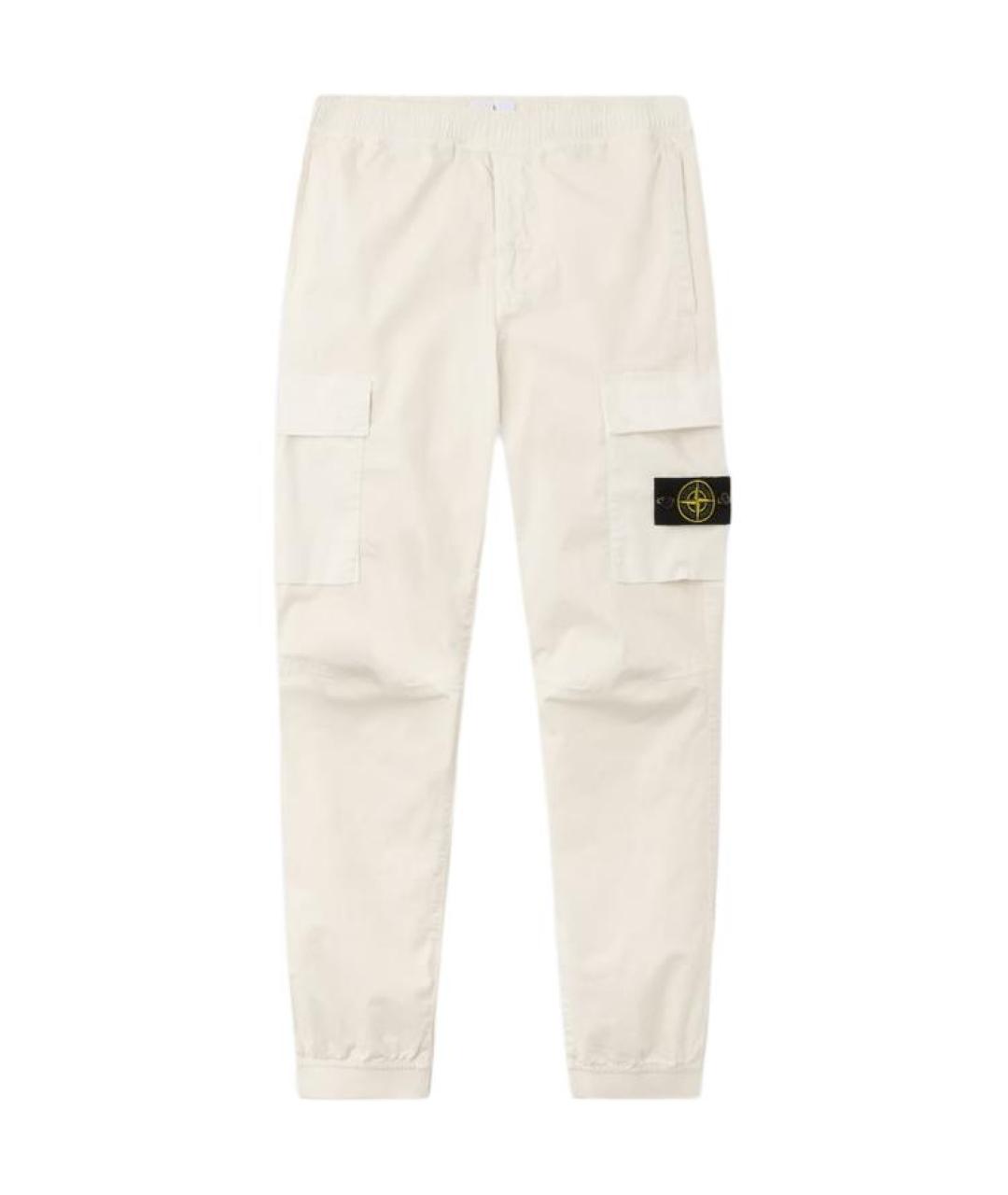STONE ISLAND Белые прямые брюки, фото 1