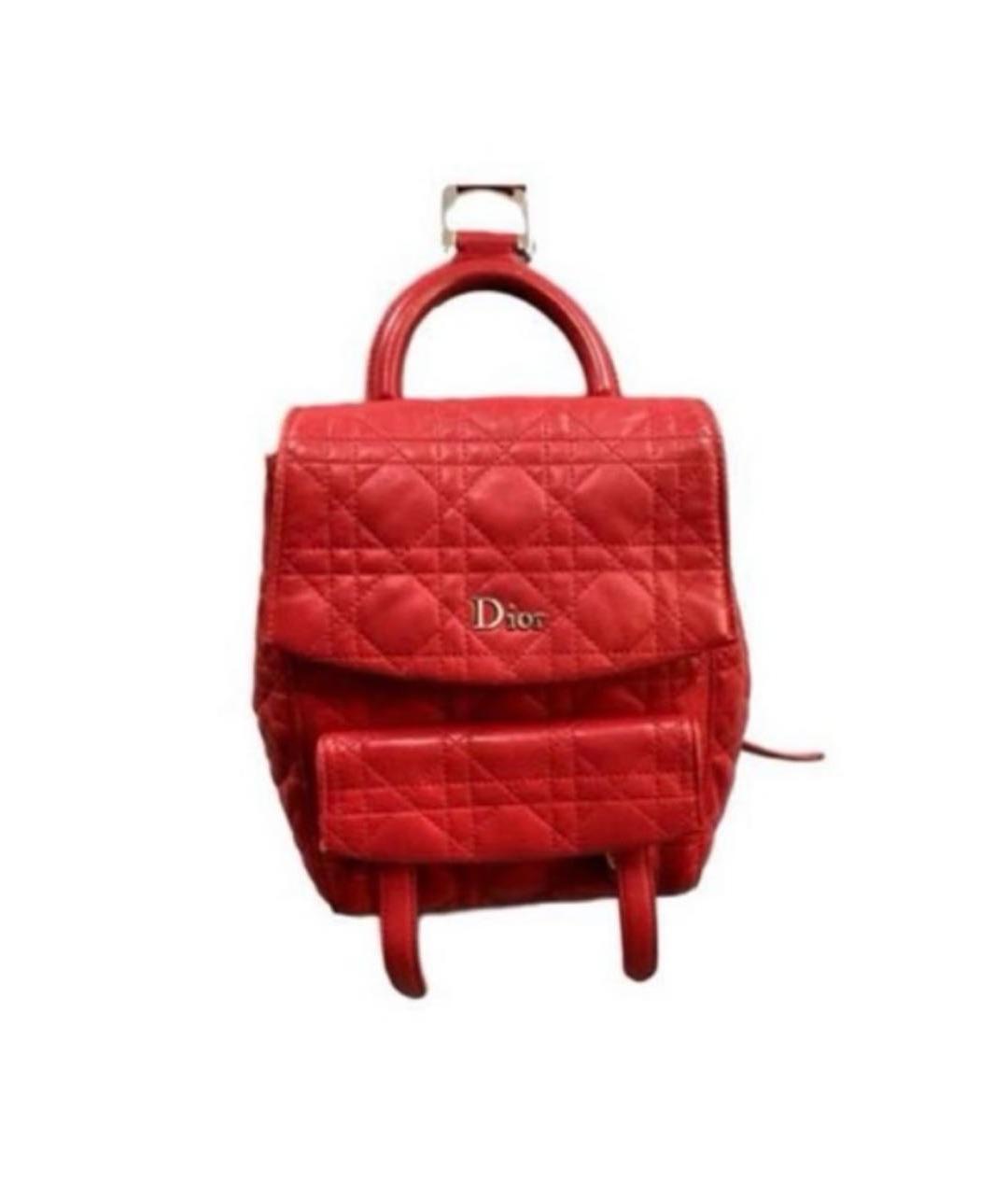 CHRISTIAN DIOR Красный кожаный рюкзак, фото 1