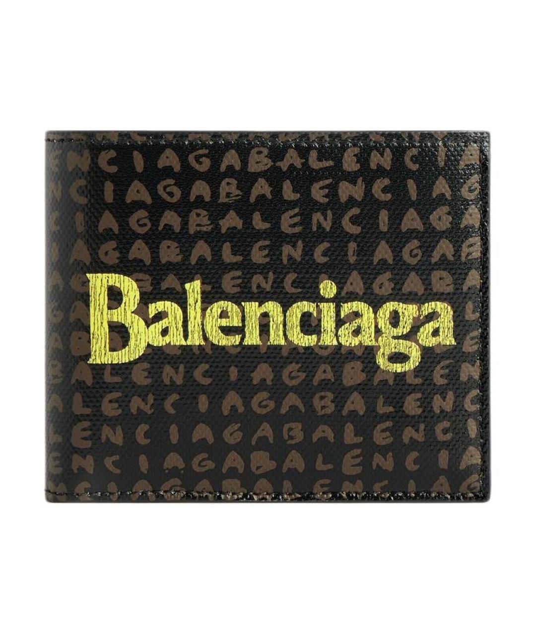 BALENCIAGA Черный кожаный кошелек, фото 1