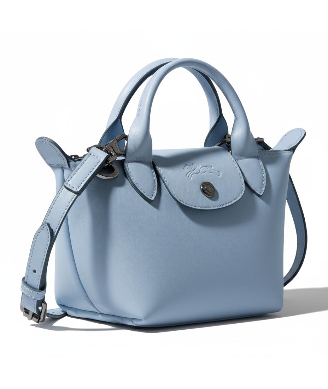 LONGCHAMP Голубая кожаная сумка через плечо, фото 2