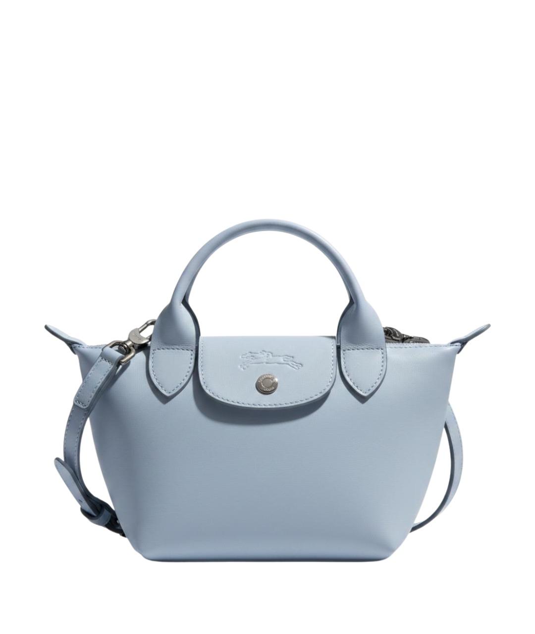 LONGCHAMP Голубая кожаная сумка через плечо, фото 1