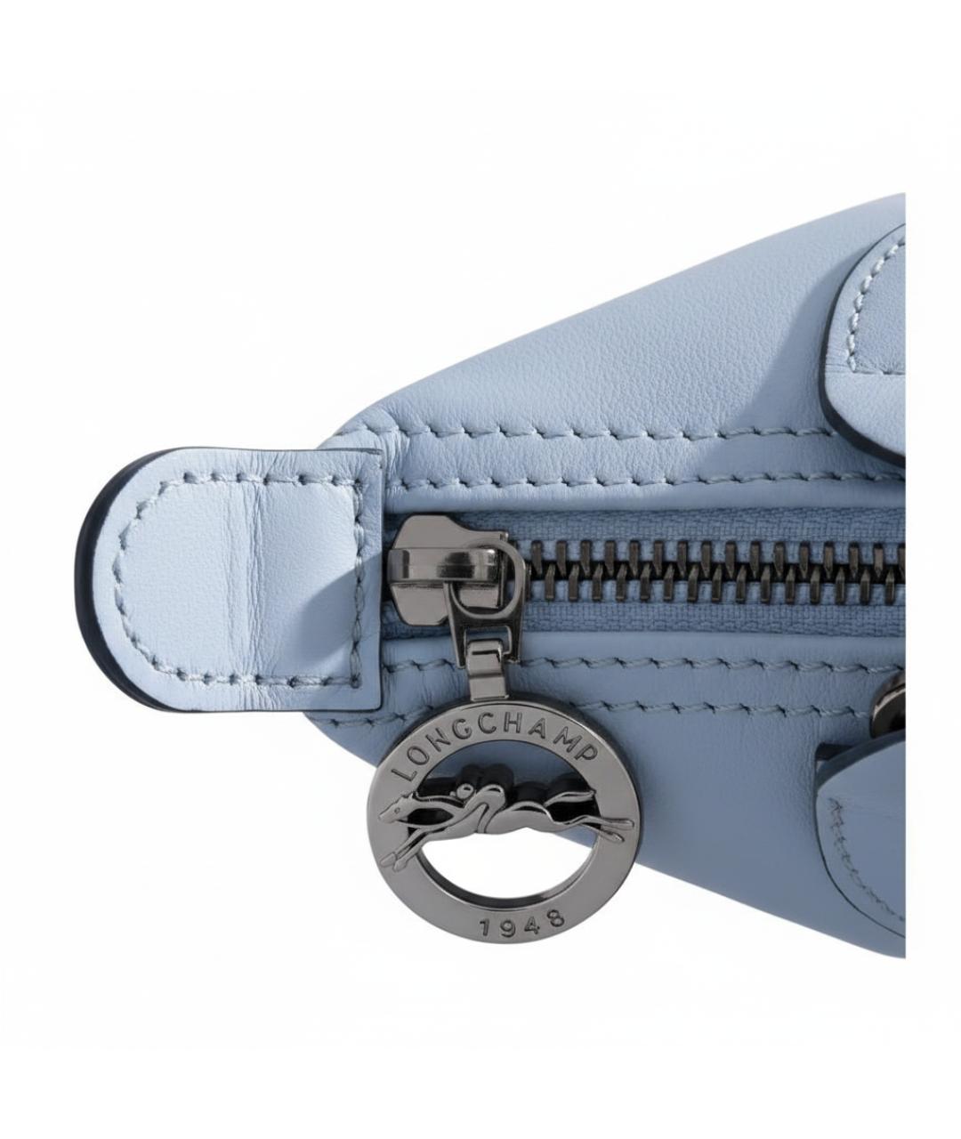LONGCHAMP Голубая кожаная сумка через плечо, фото 5
