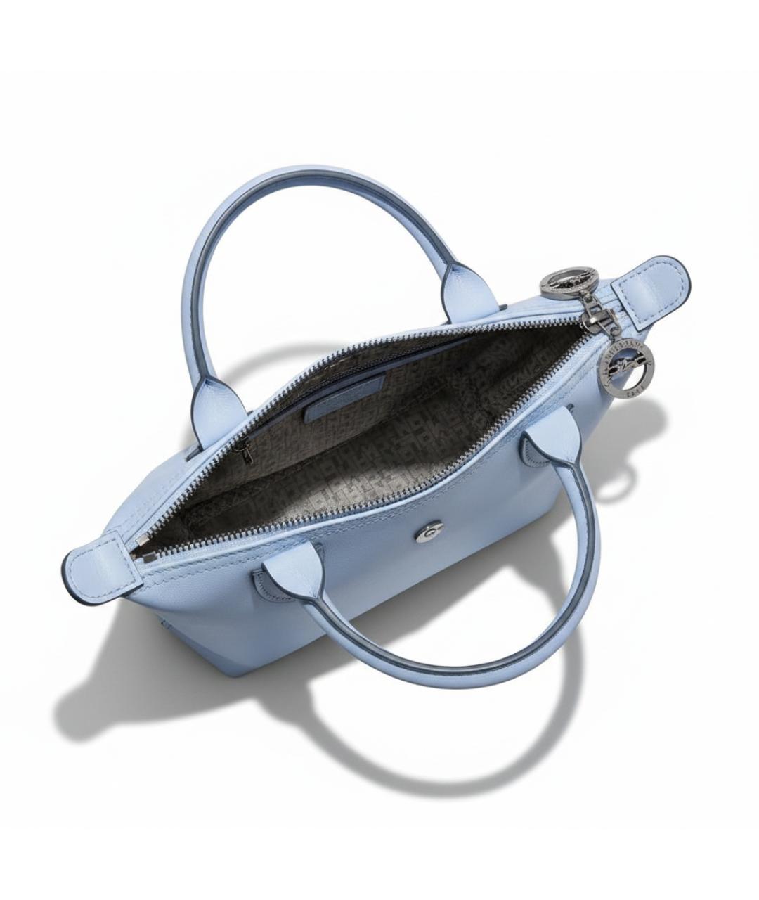 LONGCHAMP Голубая кожаная сумка через плечо, фото 4
