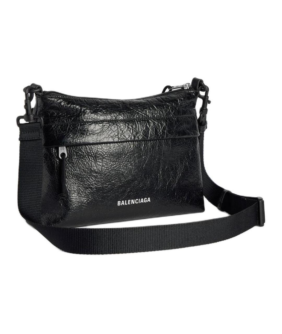 BALENCIAGA Черная кожаная сумка на плечо, фото 3